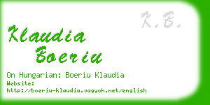 klaudia boeriu business card